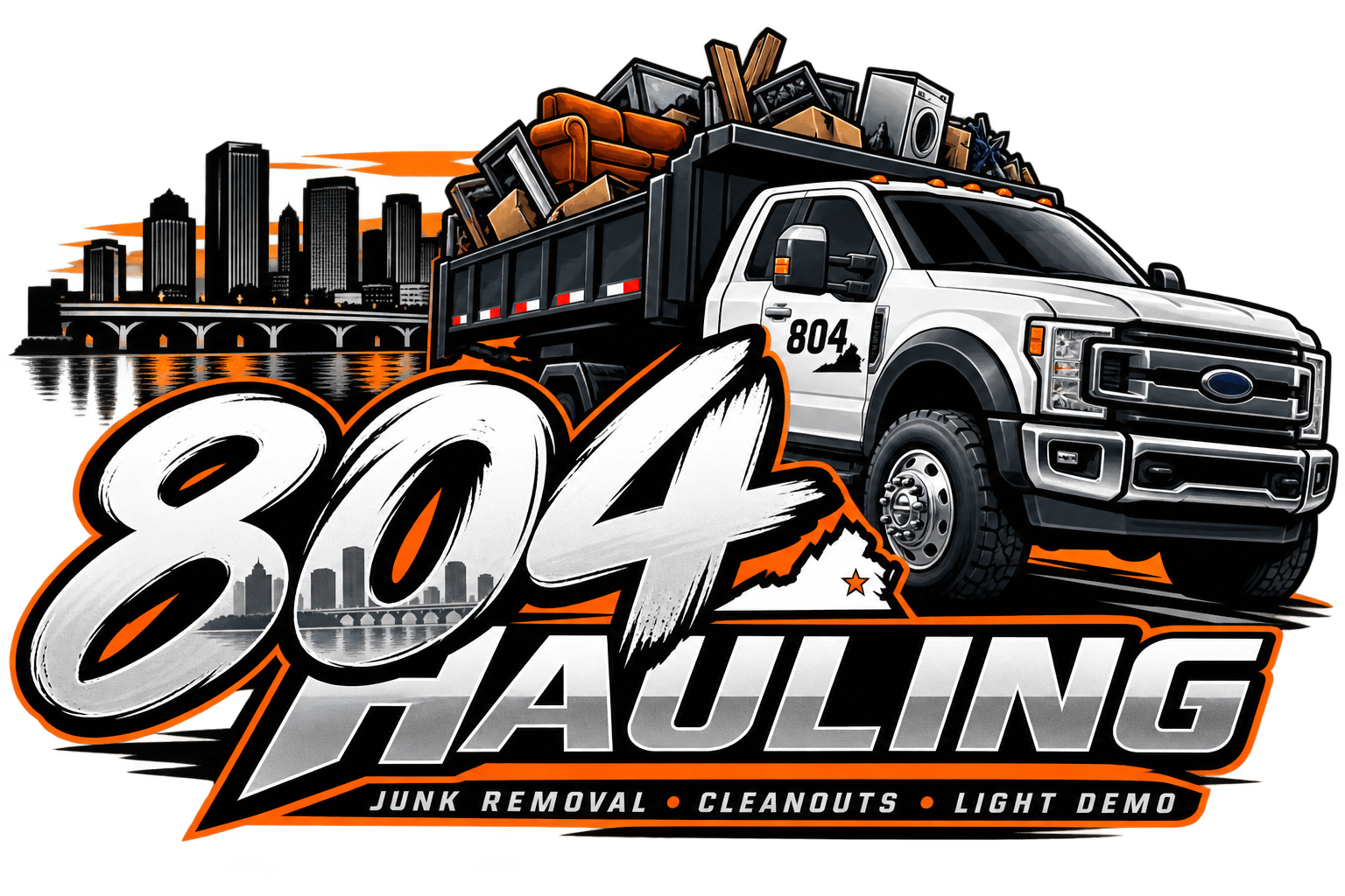 804 Hauling junk removal and local hauling logo